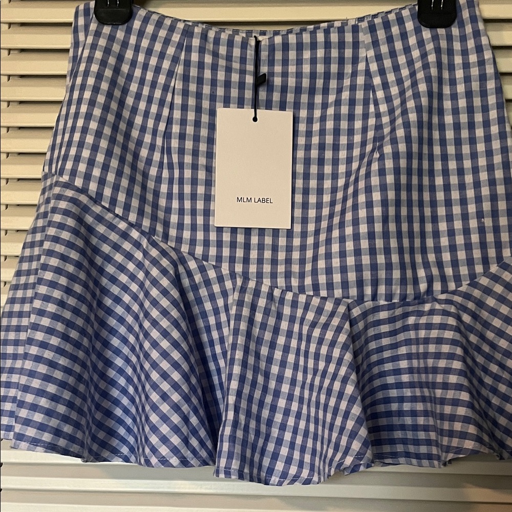 Blue Checkered Mini Skirt